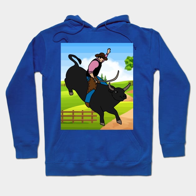 Rodeo Riding On A Bull Hoodie by flofin